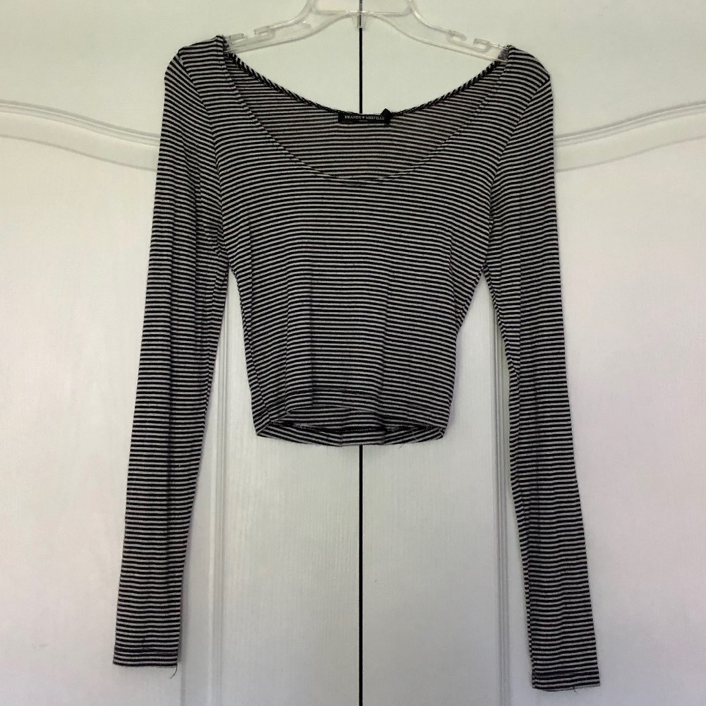 SALE BrandyMelville Long Sleeve Striped Crop Top